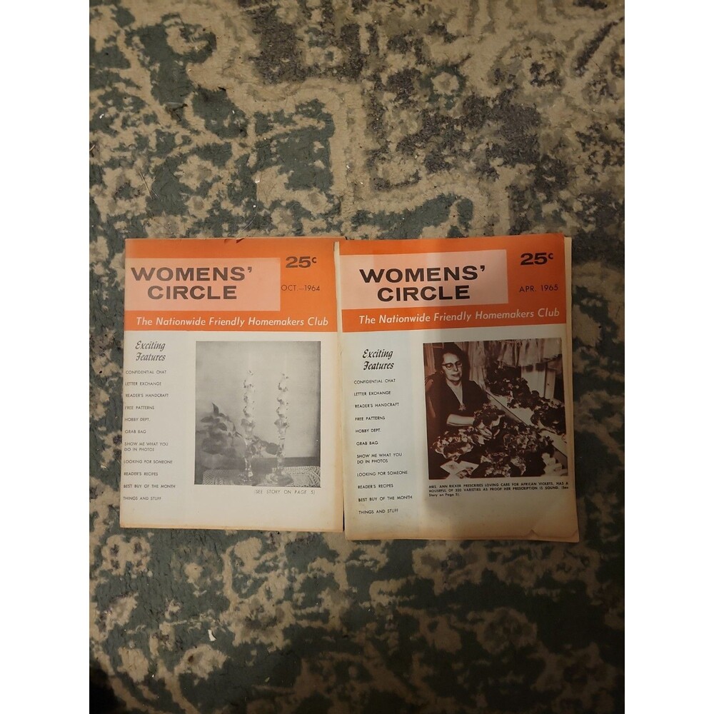 Vtg Women's Circle Magazine Oct 1964 Apr 1965 Vol 6 No 9 Vol 7 No 3 2 Issues